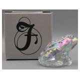 Fenton Crystal Iridized Handpainted Frog
