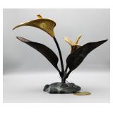 Stunning Anthurium Laceleaf Brass Statue
