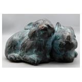 Brass Figurine Pair of Bunnies