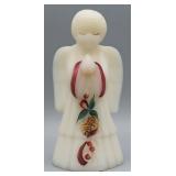 Fenton Hand Painted Ivory Satin Angel