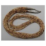 10 Strand Shell Necklace w/ Sterling Silver Ends