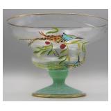 Romanian Hand Painted Hummingbird Compote Dish