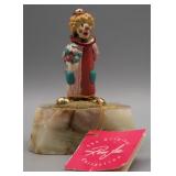 Signed Ron Lee 24kt Gold Plated Clown Figurine