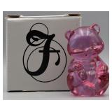 Fenton Art Glass Empress Rose Bear
