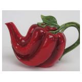 Ceramic Teapot Red Chili Pepper By Cosmos