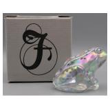 Fenton Crystal Iridized Handpainted Frog