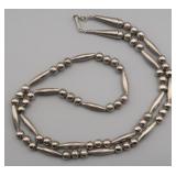 Sterling Silver Beaded Necklace, 42.8g