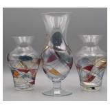 Euroglass Romanian Hand Made Art Glass Vases (3)