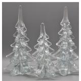 Hand Sculpted Glass Christmas Trees (3)