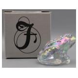 Fenton Crystal Iridized Handpainted Frog