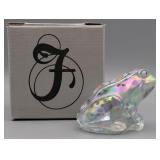 Fenton Crystal Iridized Handpainted Frog