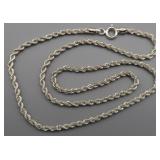 Sterling Silver Box Chain Necklace, 7.4g