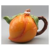 Ceramic Peach Teapot By Cosmos