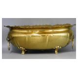 Golden Brass Oval Four Footed Basket