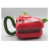 Ceramic Red Pepper Teapot By Cosmos