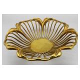 Italian Brass Floral Shaped Fruit Bowl Trinket