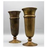 Pair of Urn Style Brass Vases