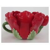 Ceramic Red Poppy Flower Teapot