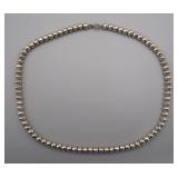 Sterling Silver Bead Necklace, 50.396g