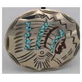 Navajo Made Nickel Silver Belt Buckle