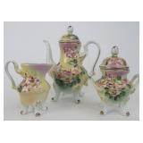 Handpainted Flower Print Teapot & Sugar Creamer