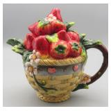 Ceramic Strawberry Basket Teapot By Cosmos