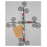 Metal and Beaded Decorative Cross