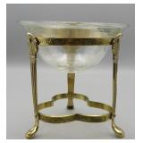 Glass Candy Bowl With Solid Brass Stand