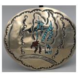 Navajo Made Nickel Silver Belt Buckle