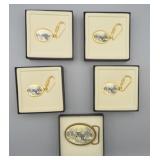 Oval Deer & Elk Portrait Key Chains (4) & Buckle