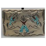 Navajo Made Nickel Silver Belt Buckle