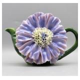 Ceramic Flower Teapot with Butterfly Lid by Cosmos