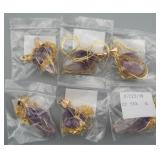 Wholesale- Wire Wrapped Stone Pendants (6)