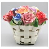 Ceramic Basket of Colorful Flowers by Cosmos