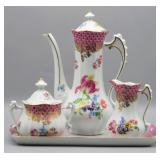 Japanese Floral Tea Set w/ Tray