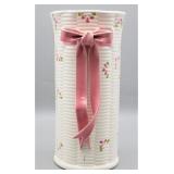 Beautiful Flower Vase w/ Pink Ribbon