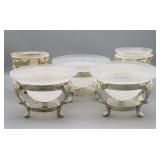 Decorative Glass Bowls w/ Metal Footed Stands (5)