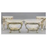 Decorative Glass Bowls w/ Metal Footed Stands (4)