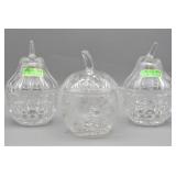 Lead Crystal Covered Sugar Bowls