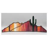 Tri-Fold Stained Glass Mountain/Desert Scene