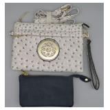 Gray Crocodile Pattern Purse & Blue Wallet