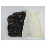 Multicolored Pattern Jacket w/ Lace Camisole Tank