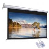 100" HD Motorized Projector Screen Matte White