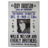 Roy Orbison & Willie Nelson 1969 Show Poster