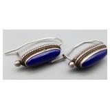 Sterling Silver Lapis Lazuli Earrings, 8.058g