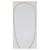 14K Gold Rope Chain Necklace, 10.260g