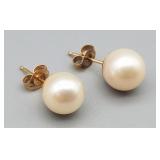 Soft Water Pearl Earrings w/ 14K Posts & Backs