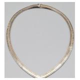 Sterling Omega V Shaped 16" Necklace, 27.411g