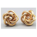 14K Knot Clip On Earrings, 4.50g