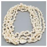 Vintage Pikake Shell Lei Necklace 35"